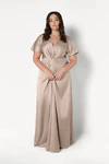 Camilla Champagne Neutral Bridesmaid Dress By TH&TH Curve Front