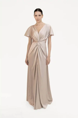 Camilla Champagne Neutral Bridesmaid Dress By TH&TH Front