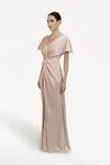 Camilla Champagne Neutral Bridesmaid Dress By TH&TH Side Front