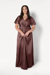 Camilla Chocolate Brown Brown Bridesmaid Dress By TH&TH Curve Front