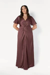 Camilla Chocolate Brown Brown Bridesmaid Dress By TH&TH Curve Front 2