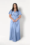 Camilla Dusty Blue Blue Bridesmaid Dress By TH&TH Curve Front
