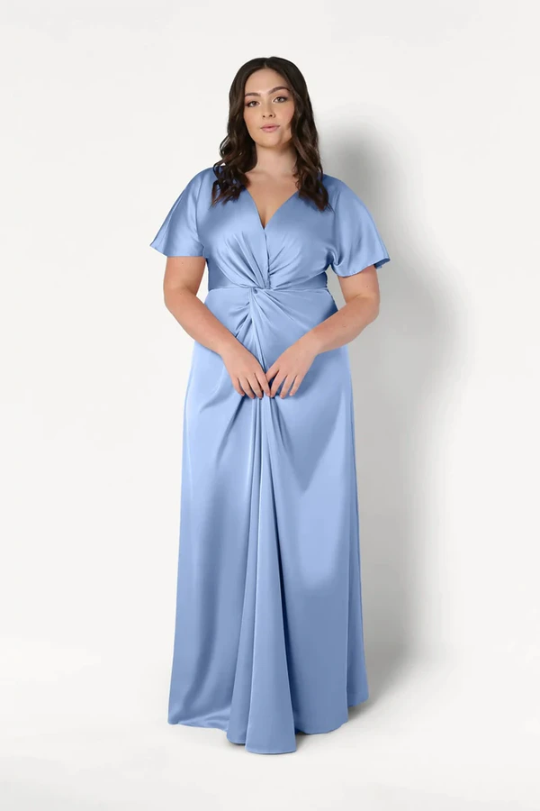 camilla-dusty-blue-blue-bridesmaid-dress-thth-curve-front Camilla Dusty Blue Blue Bridesmaid Dress By TH&TH Curve Front