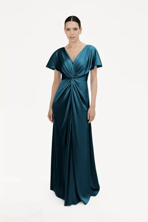 Camilla Emerald Bridesmaid Dress by TH&TH Camilla Emerald Green Bridesmaid Dress By TH&TH Front