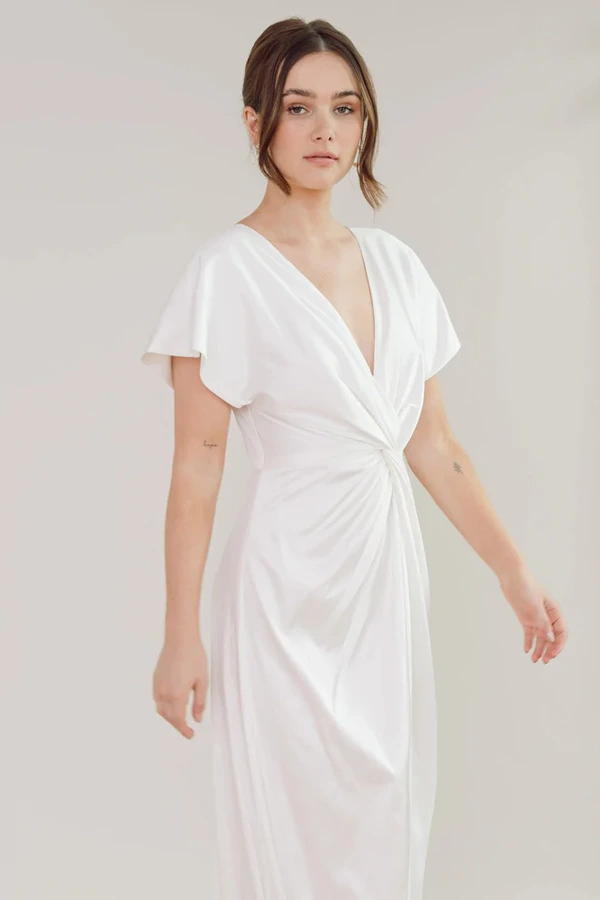 camilla-ivory-neutral-bridesmaid-dress-thth-front-angle Camilla Ivory Neutral Bridesmaid Dress By TH&TH Front Angle