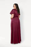 Camilla Merlot Burgundy Bridesmaid Dress By TH&TH Curve Back Side