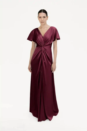Camilla Merlot Burgundy Bridesmaid Dress By TH&TH Front