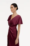 Camilla Merlot Burgundy Bridesmaid Dress By TH&TH Front Detail