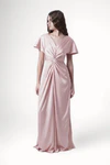 Camilla Short Sleeve Blush Pink Bridesmaid Dress By TH&TH Front