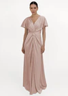 Camilla Short Sleeve Blush Pink Bridesmaid Dress By TH&TH Front Model