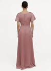 Camilla Short Sleeve Rose Pink Bridesmaid Dress By TH&TH Back