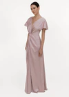 Camilla Short Sleeve Smoked Blush Pink Bridesmaid Dress By TH&TH Front