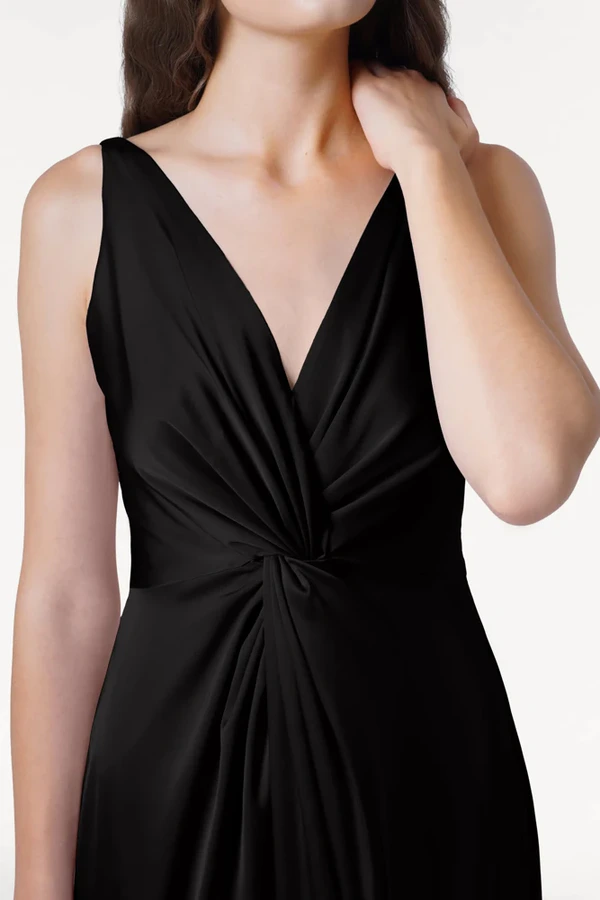 Carmen Black Detail 1 Bridesmaid Dress by TH&TH Carmen Black black bridesmaid dress by TH&TH, detail 1 view