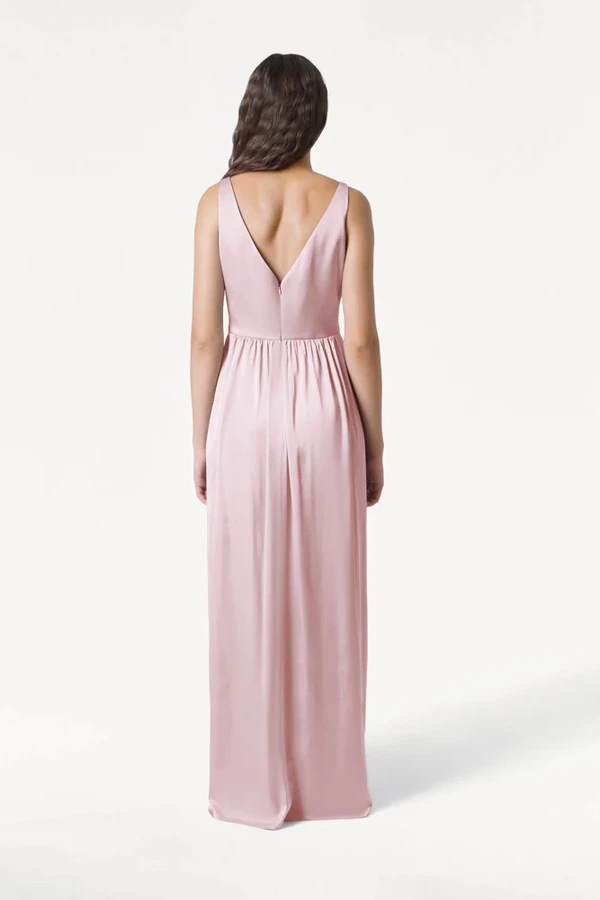Carmen Blush Pink Back Bridesmaid Dress by TH&TH Carmen Blush Pink pink bridesmaid dress by TH&TH, back view
