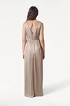 Carmen Champagne Sky neutral bridesmaid dress by TH&TH, back view