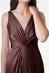 Carmen Chocolate Brown brown bridesmaid dress by TH&TH, detail 1 view
