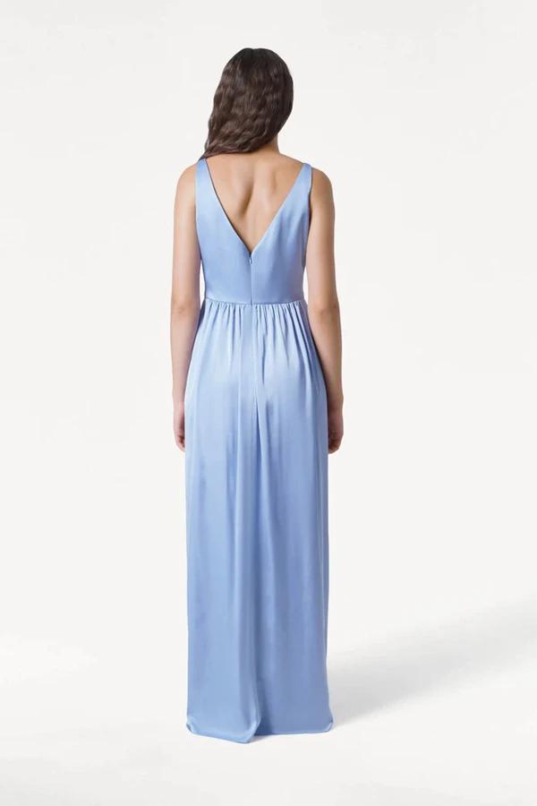 Carmen Dusty Blue Back Bridesmaid Dress by TH&TH Carmen Dusty Blue blue bridesmaid dress by TH&TH, back view