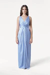 Carmen Dusty Blue blue bridesmaid dress by TH&TH, front view