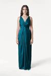 Carmen Emerald Dawn green bridesmaid dress by TH&TH, front view