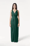 Carmen Forest Green green bridesmaid dress by TH&TH, front view
