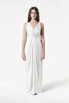 Carmen Ivory neutral bridesmaid dress by TH&TH, front view