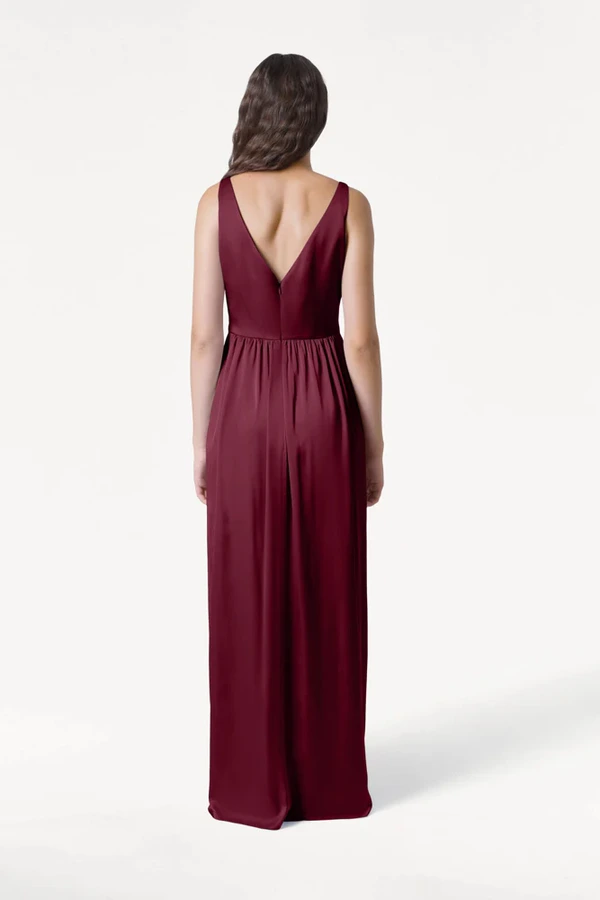Carmen Merlot Back Bridesmaid Dress by TH&TH Carmen Merlot merlot bridesmaid dress by TH&TH, back view