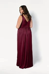 Carmen Merlot merlot bridesmaid dress by TH&TH, curve back view