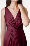 Carmen Merlot merlot bridesmaid dress by TH&TH, detail 1 view