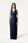 Carmen Navy blue bridesmaid dress by TH&TH, front view