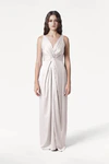 Carmen Oyster neutral bridesmaid dress by TH&TH, front view