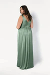 Carmen Sage Green green bridesmaid dress by TH&TH, curve back view