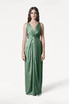 Carmen Sage Green green bridesmaid dress by TH&TH, front view