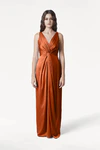 Carmen Terracotta neutral bridesmaid dress by TH&TH, front view