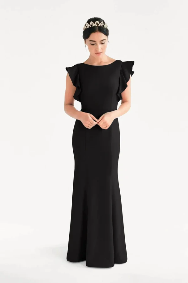 Cecelia Black Bridesmaid Dress by TH&TH – Front Cecelia Black Bridesmaid Dress by TH&TH – Front