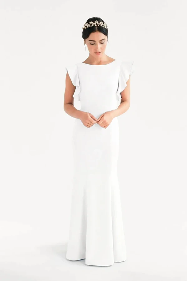 Cecelia Neutral Bridesmaid Dress by TH&TH – Front Cecelia Neutral Bridesmaid Dress by TH&TH – Front