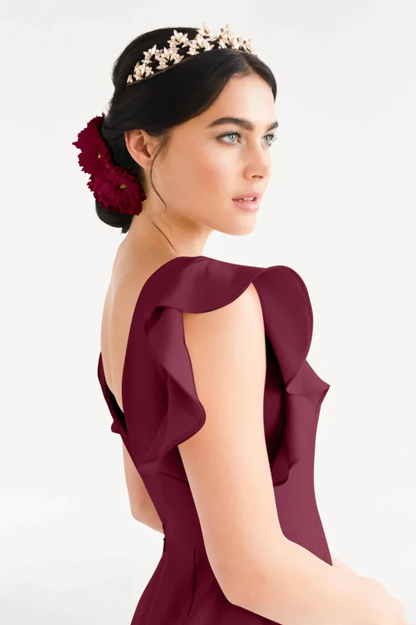 Cecelia Burgundy Bridesmaid Dress by TH&TH – View Cecelia Burgundy Bridesmaid Dress by TH&TH – View