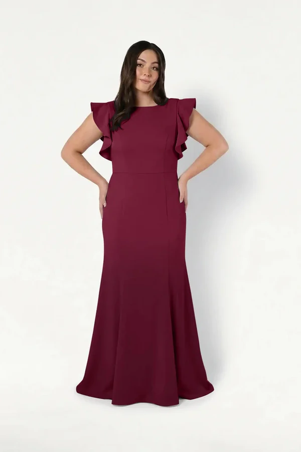 Cecelia Burgundy Bridesmaid Dress by TH&TH – View Cecelia Burgundy Bridesmaid Dress by TH&TH – View