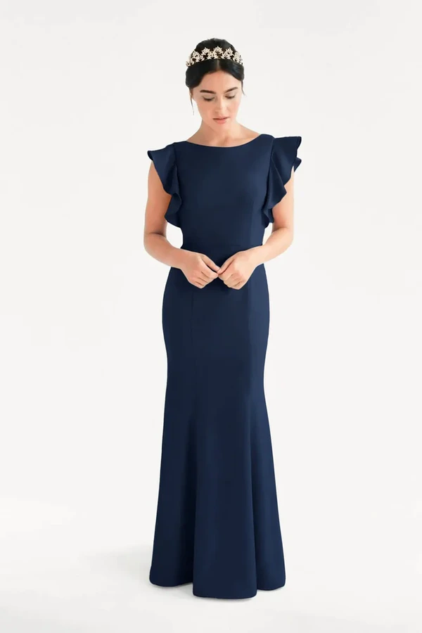 Cecelia Blue Bridesmaid Dress by TH&TH – Front Cecelia Blue Bridesmaid Dress by TH&TH – Front