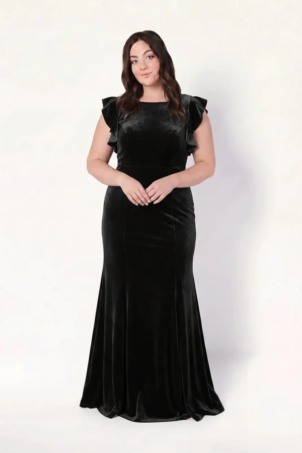Cecelia Velvet Black Bridesmaid Dress by TH&TH – View Cecelia Velvet Black Bridesmaid Dress by TH&TH – View