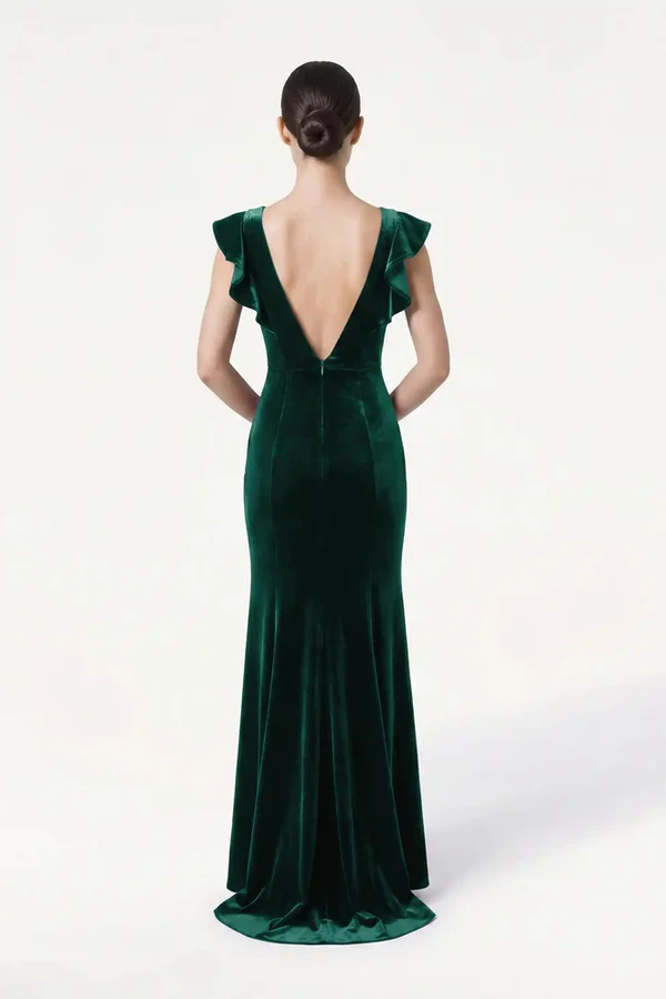 Cecelia Velvet Bridesmaid Dress in Forest Green Cecelia Velvet Bridesmaid Dress in Forest Green | Bridesmaids Only