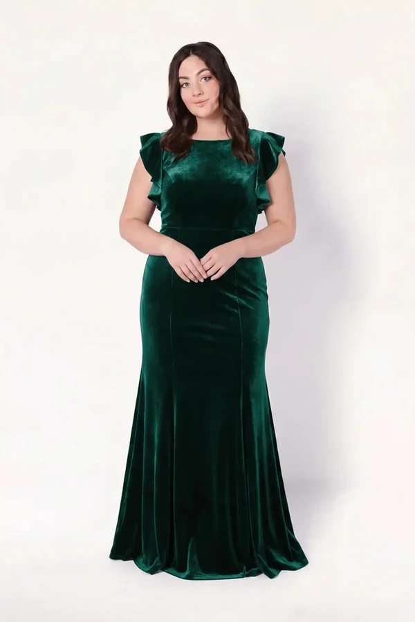 Cecelia Velvet Bridesmaid Dress in Forest Green Cecelia Velvet Bridesmaid Dress in Forest Green | Bridesmaids Only