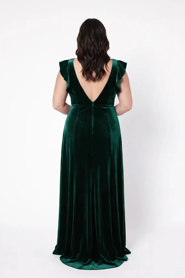 Cecelia Velvet Bridesmaid Dress in Forest Green Cecelia Velvet Bridesmaid Dress in Forest Green | Bridesmaids Only