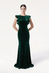 Cecelia Velvet Bridesmaid Dress in Forest Green | Bridesmaids Only