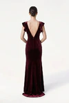 Cecelia Velvet Burgundy Bridesmaid Dress by TH&TH – View