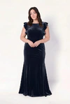 Cecelia Velvet Blue Bridesmaid Dress by TH&TH – View