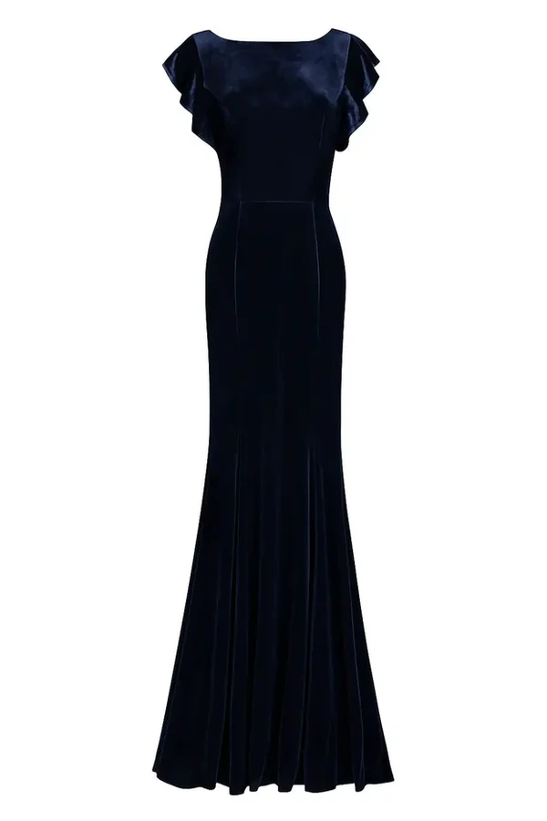 Cecelia Velvet Blue Bridesmaid Dress by TH&TH – View Cecelia Velvet Blue Bridesmaid Dress by TH&TH – View