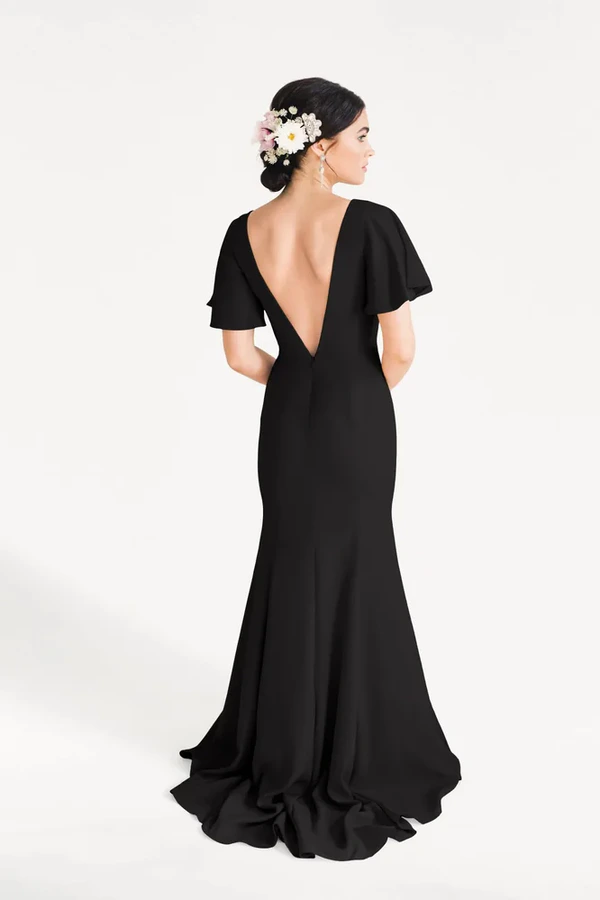 Celeste Black Bridesmaid Dress by TH&TH – Back Celeste Black Bridesmaid Dress by TH&TH – Back