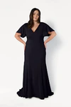 Celeste Black Bridesmaid Dress by TH&TH – Curve Front