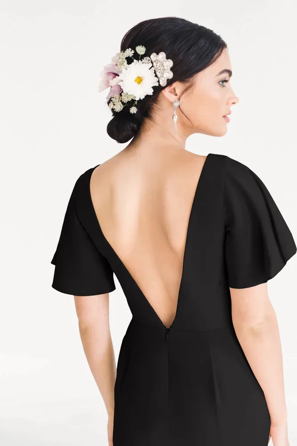 Celeste Black Bridesmaid Dress by TH&TH – Detail Celeste Black Bridesmaid Dress by TH&TH – Detail