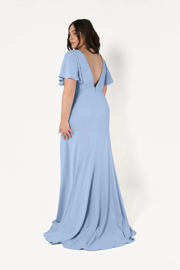 Celeste Blue Bridesmaid Dress by TH&TH – Back Celeste Blue Bridesmaid Dress by TH&TH – Back